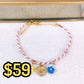 Pulsera Tejida con Dijes de Acero Inoxidable PAI1524-1