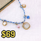Collar Tejido con Dijes de Acero Inoxidable CAI3215-1