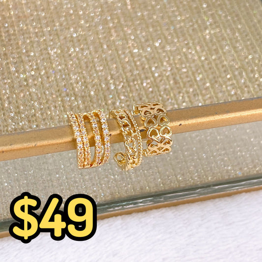 Set de Aretes de Oro Laminado COA2710-1