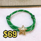 Pulsera Tejida con Dijes de Chapa de Oro COP1748-4