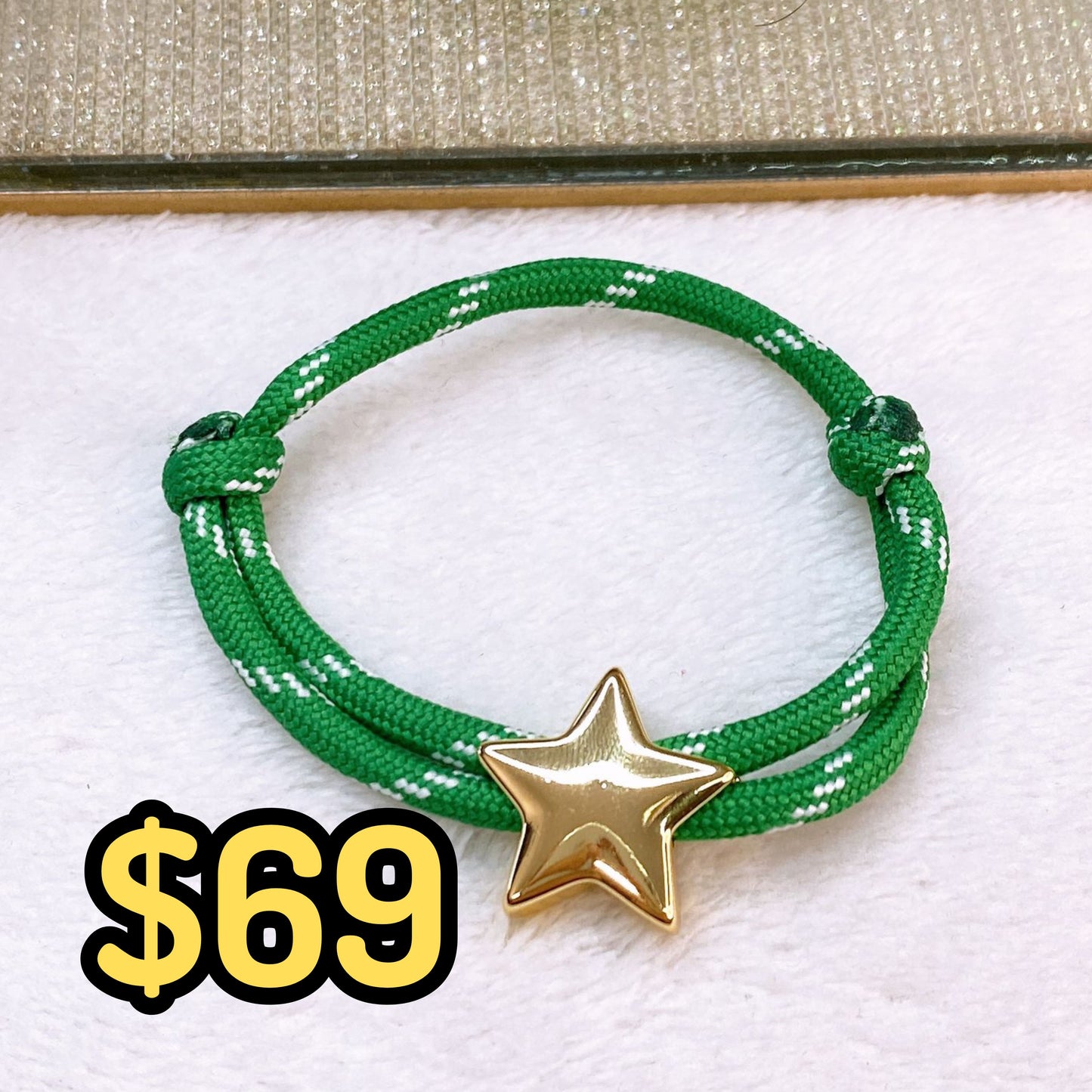 Pulsera Tejida con Dijes de Chapa de Oro COP1748-4
