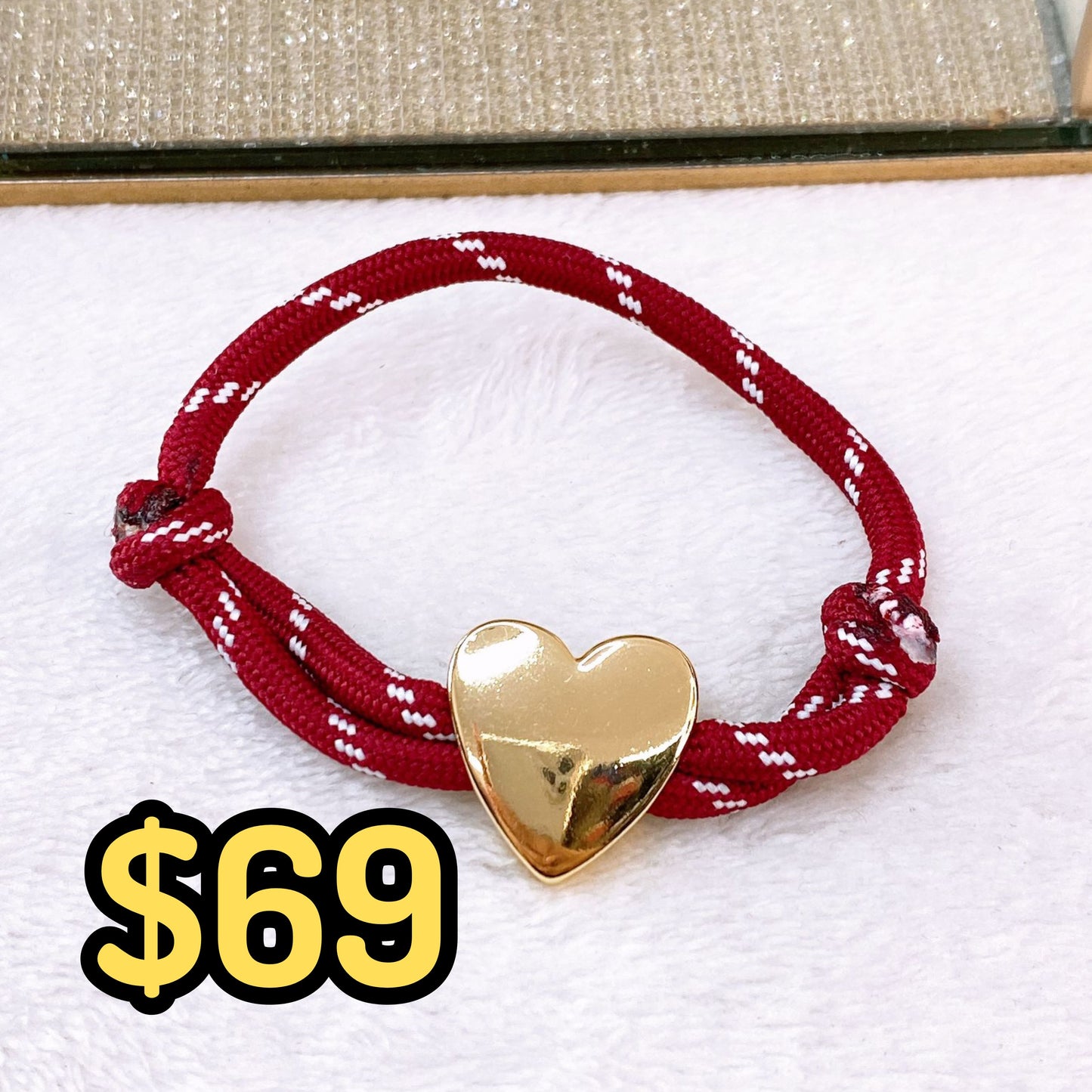 Pulsera Tejida con Dijes de Chapa de Oro COP1749-4