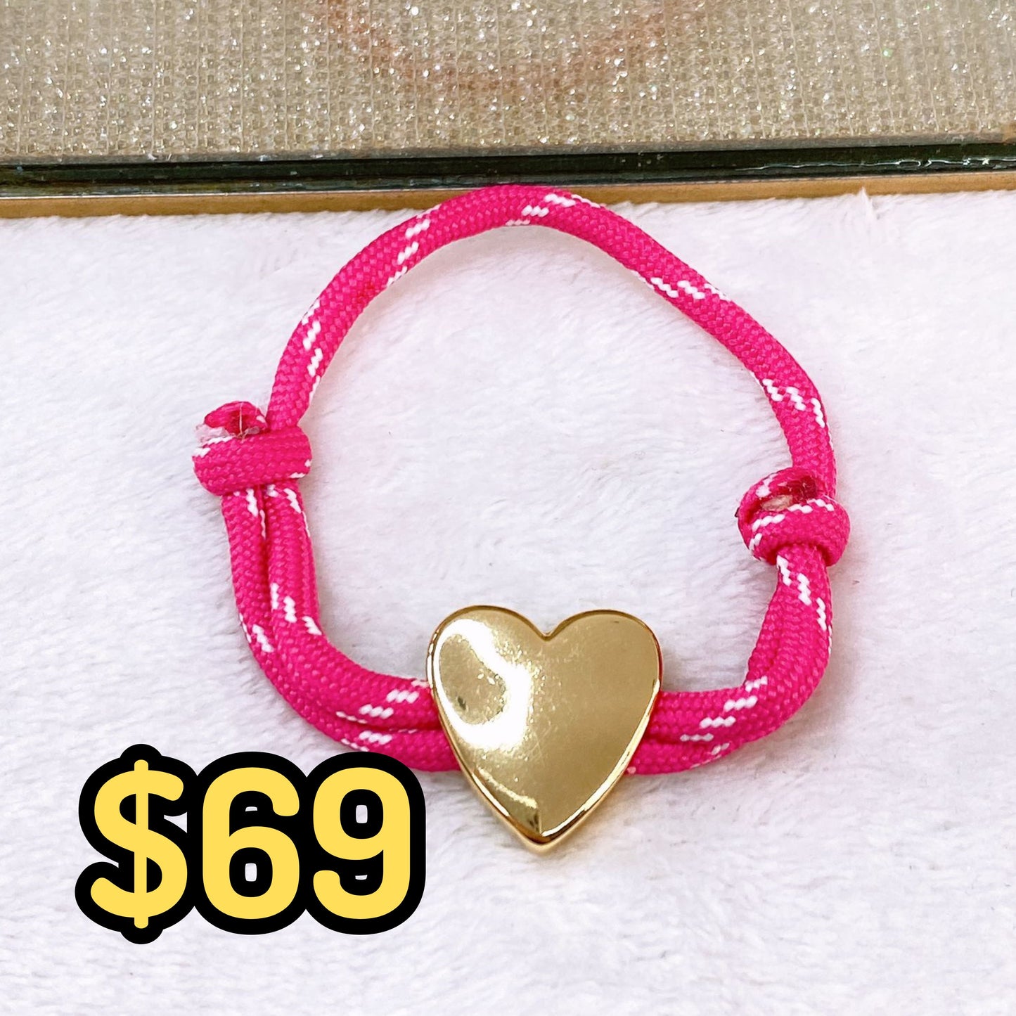 Pulsera Tejida con Dijes de Chapa de Oro COP1749-2
