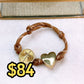 Pulsera Tejida con Dijes de Chapa de Oro COP1750-3