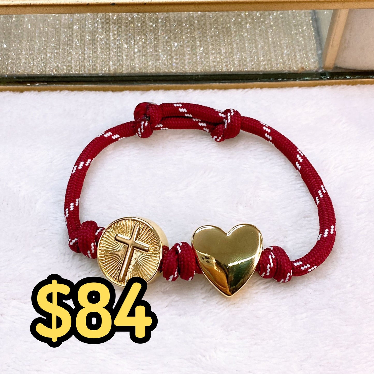Pulsera Tejida con Dijes de Chapa de Oro COP1750-5