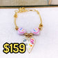 Pulsera de Chapa de Oro con Dijes de Resina COP1754-1