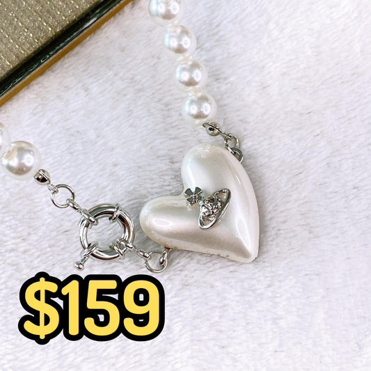 Collar de Perlas de Imitación y Dije de Bisuteria CB904-2