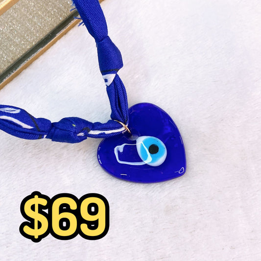 Collar de Tela con Dije de Resina CB905-2