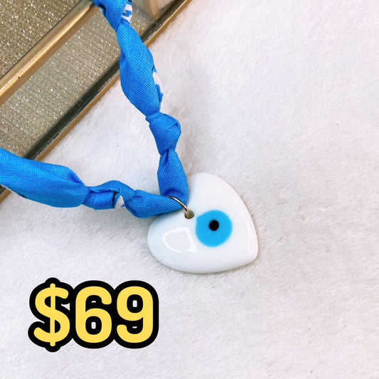 Collar de Tela con Dije de Resina CB905-4