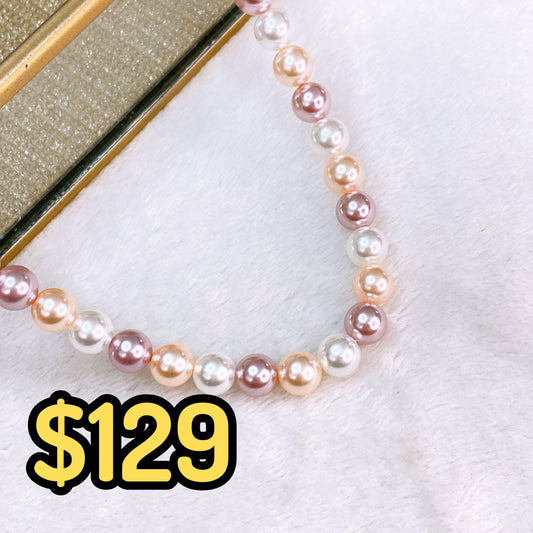 Collar de Perlas y Broches de Acero Inoxidable CAI3228-1