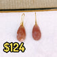 Arete de Chapa de Oro Con Piedra Natural COA2717-8