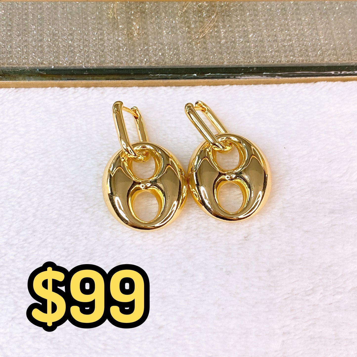 Arete de Chapa de Oro COA2730-1