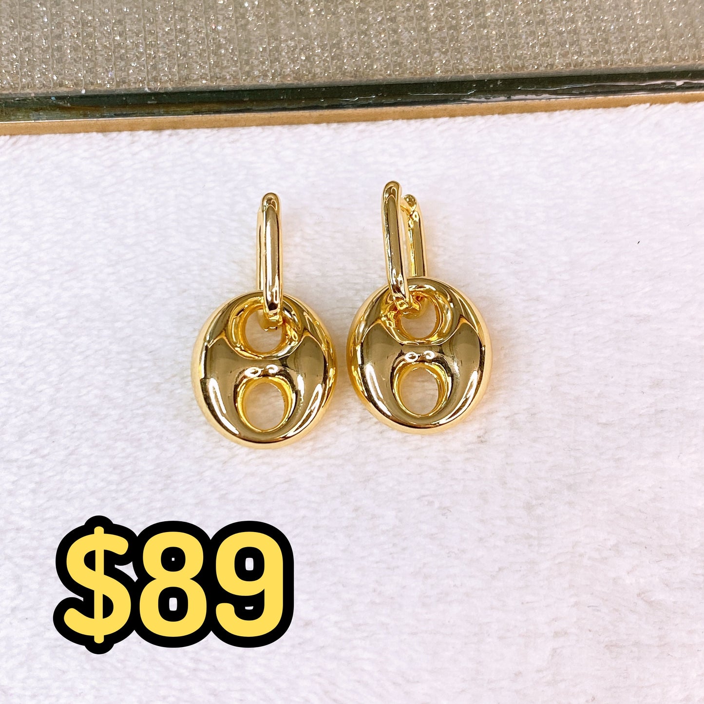 Arete de Chapa de Oro COA2731-1