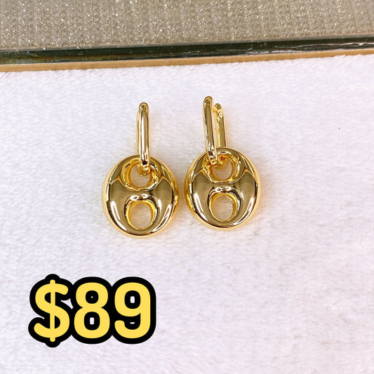 Arete de Chapa de Oro COA2731-1