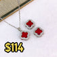 Set de Collar de Acero Inoxidable con Dije y Aretes de Chapa de Oro CAI3300-2