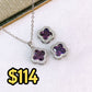 Set de Collar de Acero Inoxidable con Dije y Aretes de Chapa de Oro CAI3298-2