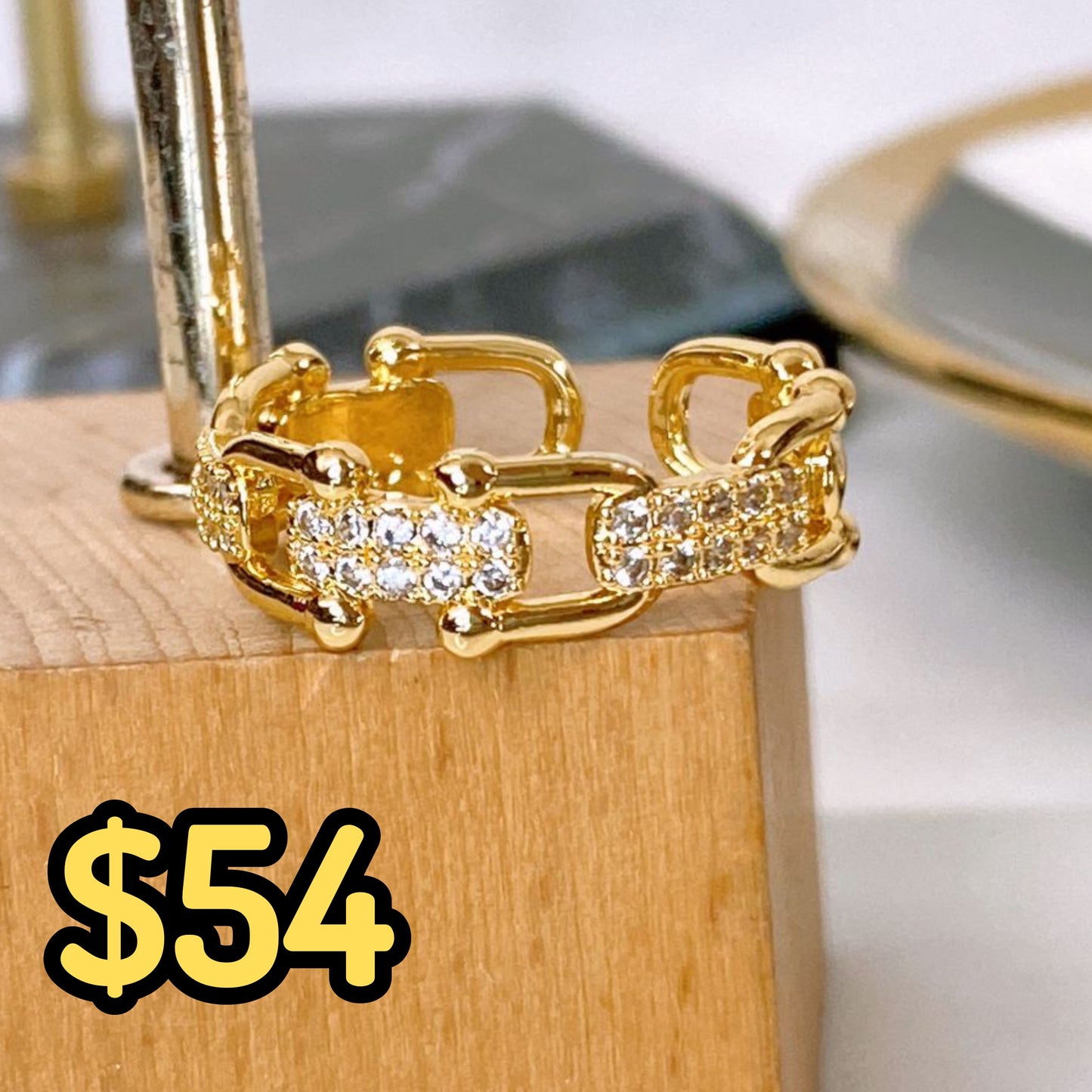 Anillo de Chapa de Oro Ajustable ACO1506-1