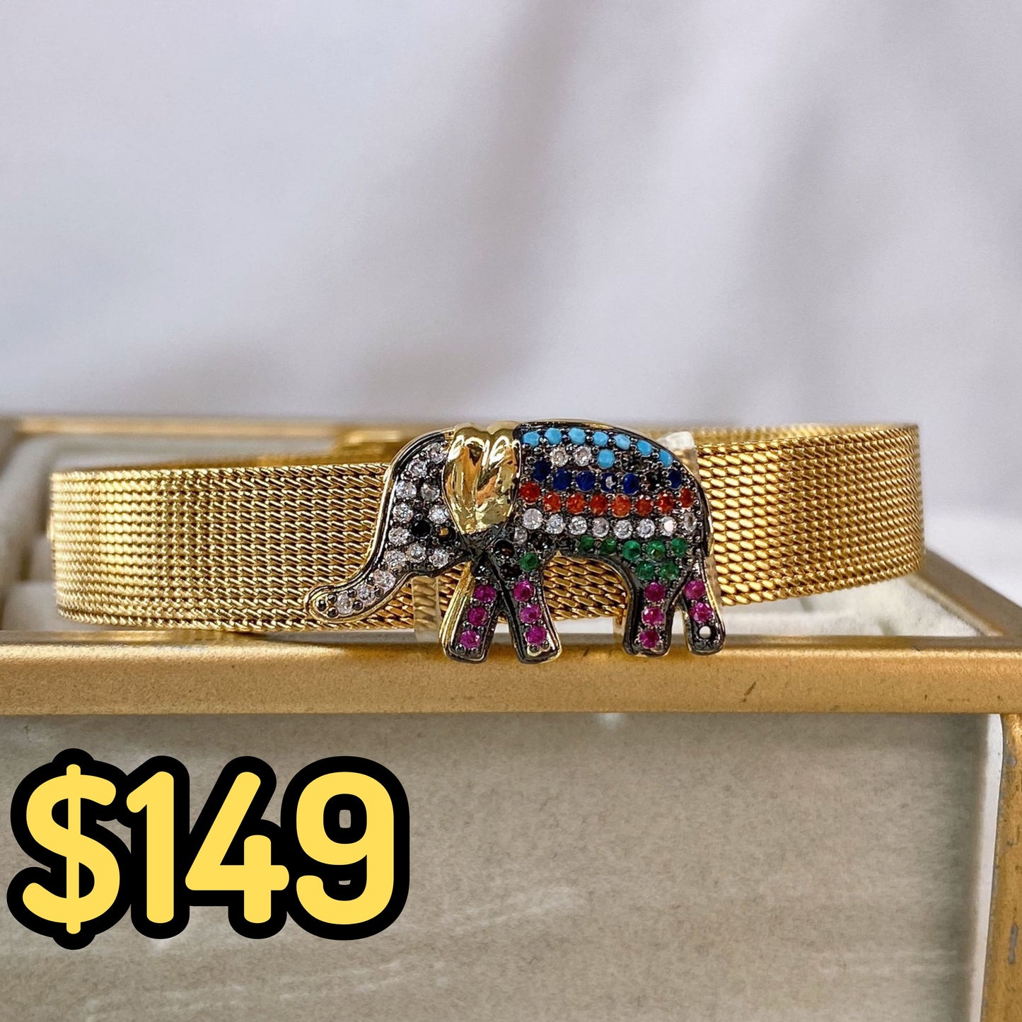 Pulsera de Acero Inoxidable y Dije de Chapa de Oro PAI1149-1