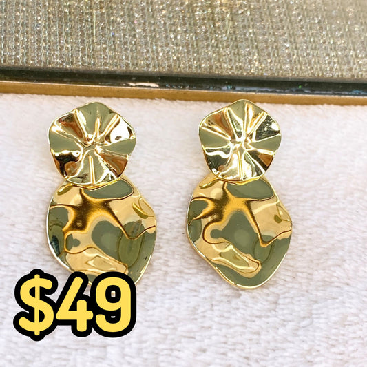 Arete de Chapa de Oro COA2056-1