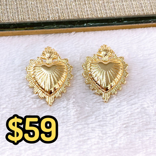 Arete de Chapa de Oro COA2379-1