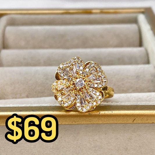 Anillo de Chapa de Oro Giratorio Ajustable ACO1418-1