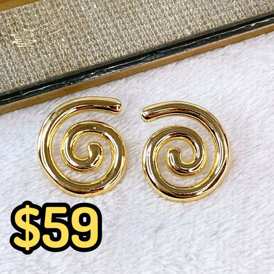 Arete de Chapa de Oro COA2162-1