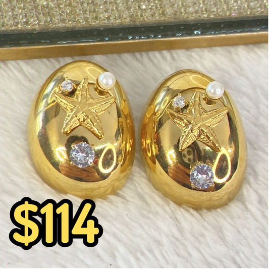 Arete de Chapa de Oro COA1908-1