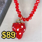 Collar de Cristal y Dije de Chapa de Oro CC2074-1