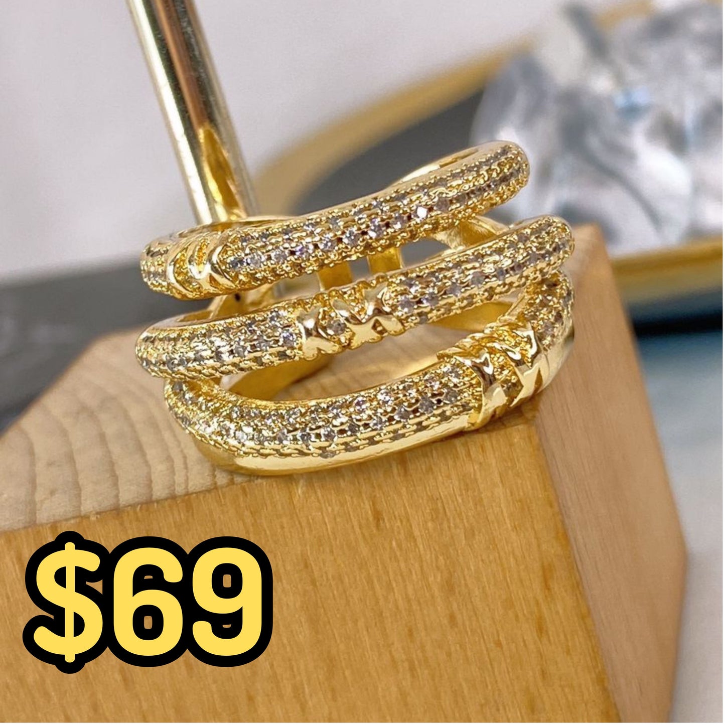 Anillo de Chapa de Oro Ajustable ACO1340-1