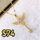 Collar de Acero Inoxidable y Dije de Chapa de Oro CAI2364-1