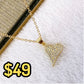 Collar de Acero Inoxidable y Dije de Chapa de Oro CAI2461-1