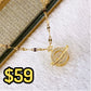 Collar de Acero Inoxidable y Dije de Chapa de Oro CAI2504-1