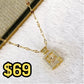 Collar de Acero Inoxidable y Dije de Chapa de Oro CAI2510-1