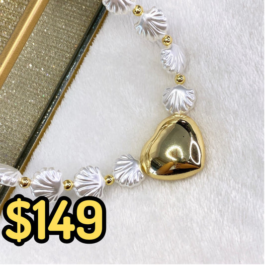 Collar de Chapa de Oro y Perlas CC2163-1