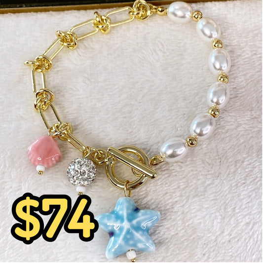 Pulsera de Bisutería con dijes de Acrilico PB750-1