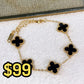 Pulsera de Trebol Grande de Acero Inoxidable PAI1346-1