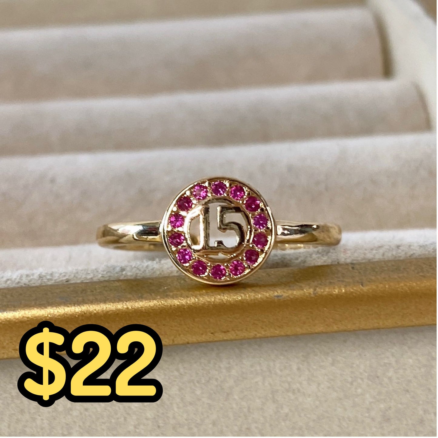 Anillo Chapa de Oro Ajustable ACO1364-2