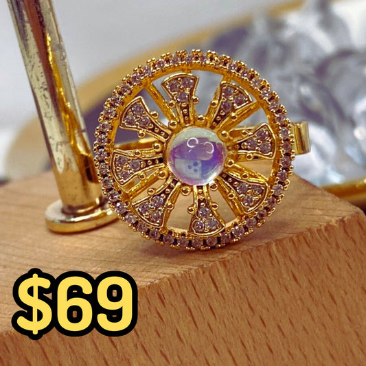Anillo de Chapa de Oro Giratorio Ajustable ACO1403-1