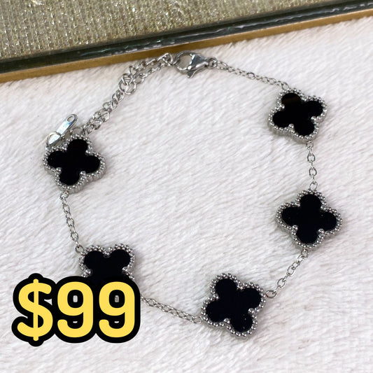 Pulsera de Trebol Grande de Acero Inoxidable PAI1061-2