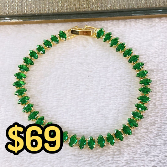 Pulsera de Chapa de Oro con Zirconias COP1577-2
