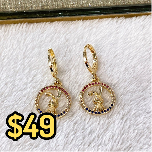 Arete de Chapa de Oro COA1991-3