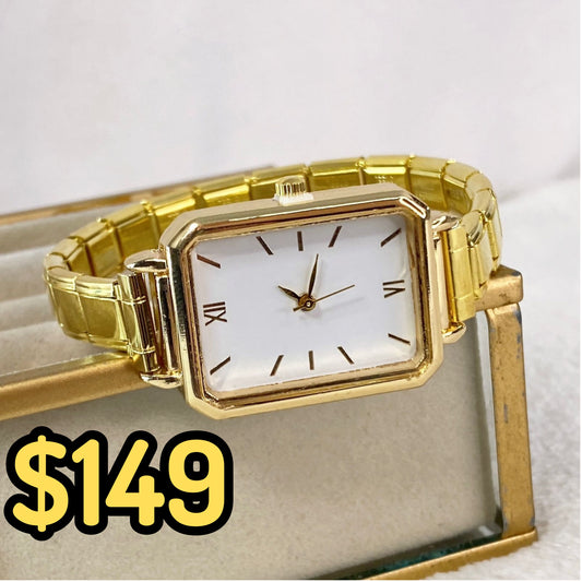 Reloj en Pulsera Italiana de Acero con Baño de Chapa de Oro PAI1048-1