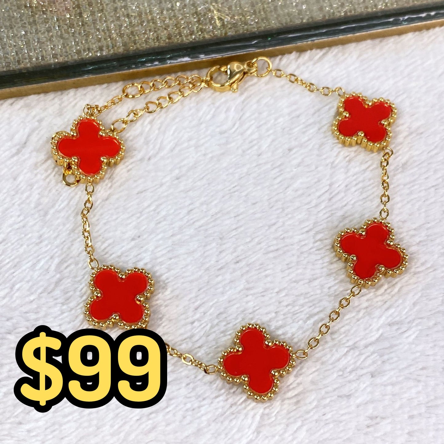 Pulsera de Trebol Grande de Acero Inoxidable PAI1346-3