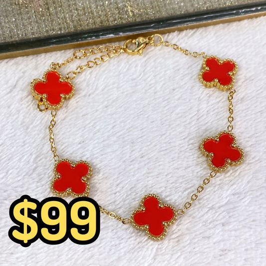 Pulsera de Trebol Grande de Acero Inoxidable PAI1346-3