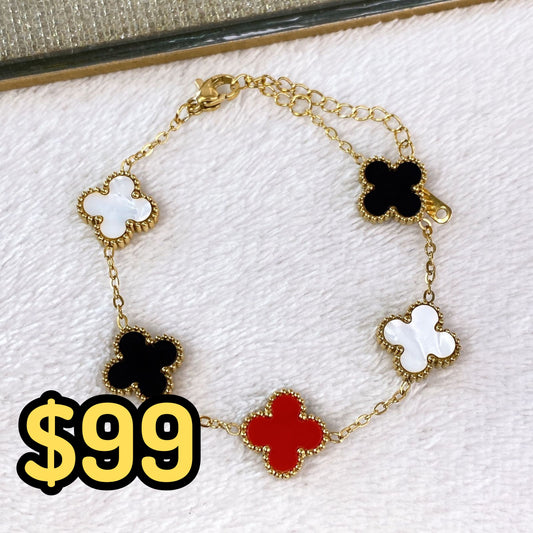Pulsera de Trebol Grande de Acero Inoxidable PAI1064-1