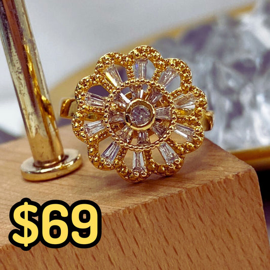 Anillo de Chapa de Oro Giratorio Ajustable ACO1407-1