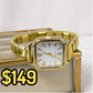 Reloj en Pulsera Italiana de Acero con Baño de Chapa de Oro PAI1047-1