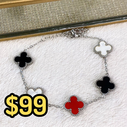 Pulsera de Trebol Grande de Acero Inoxidable PAI1064-2