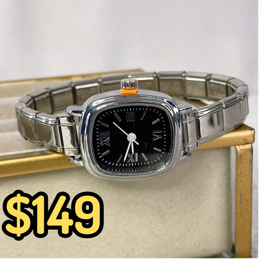 Reloj en Pulsera Italiana de Acero con Baño de Chapa de Oro PAI1052-1