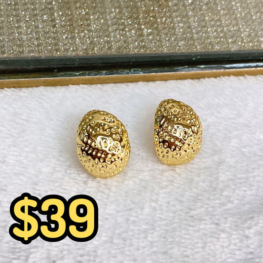 Arete de Chapa de Oro COA2069-1
